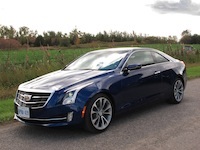 2015 Cadillac ATS Coupe blue side wheels